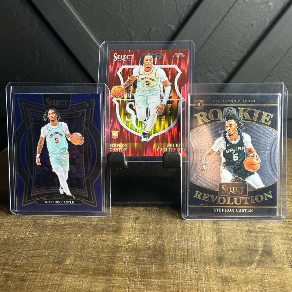 Stephon Castle 2024 Select Certified Red Flash RC #/99 with two other cards lot🔥
